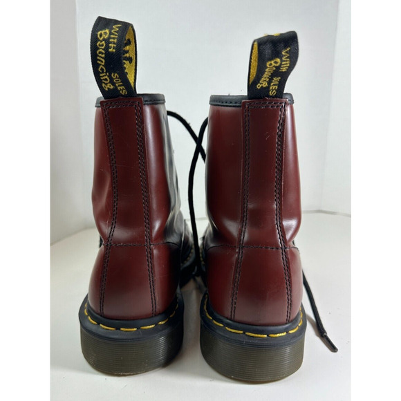 Doc Dr. Martens 1460 Leather Boots Cherry Red Lace Up US Women's Size 10 Men's 9 - Picture 13 of 16